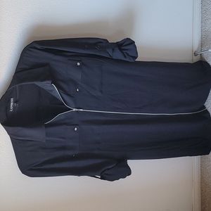 Express Front Zipper Dress, Size L, Black